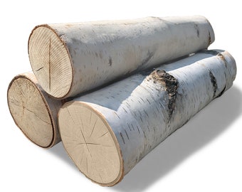 Wilson Set of 3 Large Birch Fireplace Logs (3.5" - 5.5" Diameter x 15.5”- 17.5" Long)