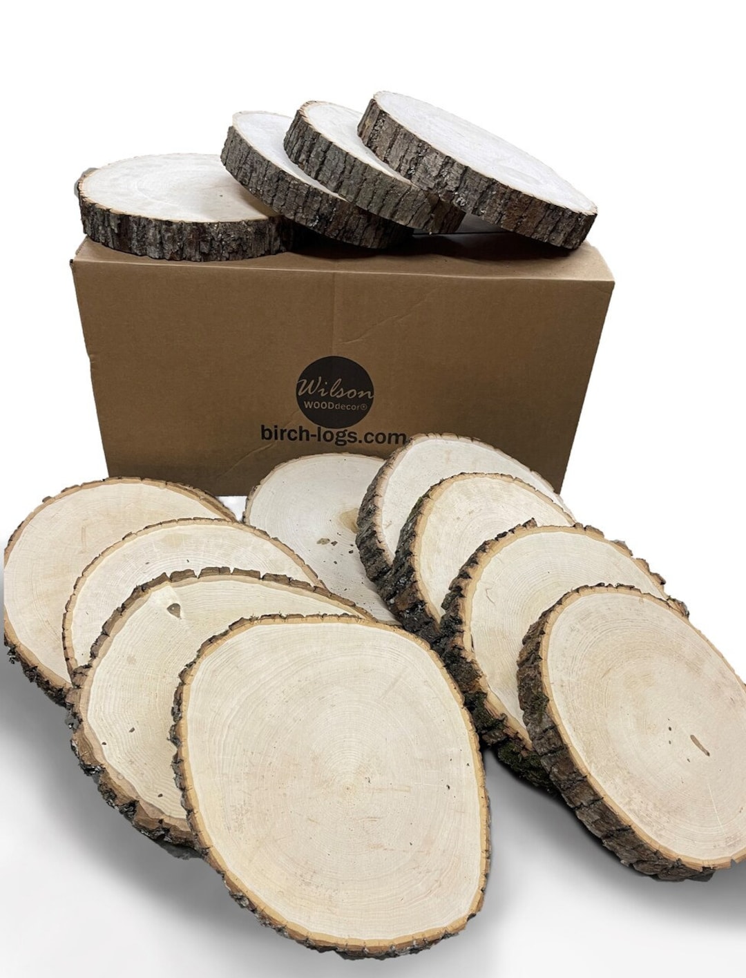 Large Wood Rounds, Rustic Wedding & Farmhouse Decor (14pk, 9-11 Inches ...
