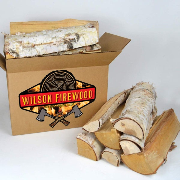 Wilson Birch XL Split Firewood- Seasoned Natural Kiln Dried Fireplace, Fire Pit, Bonfire Logs