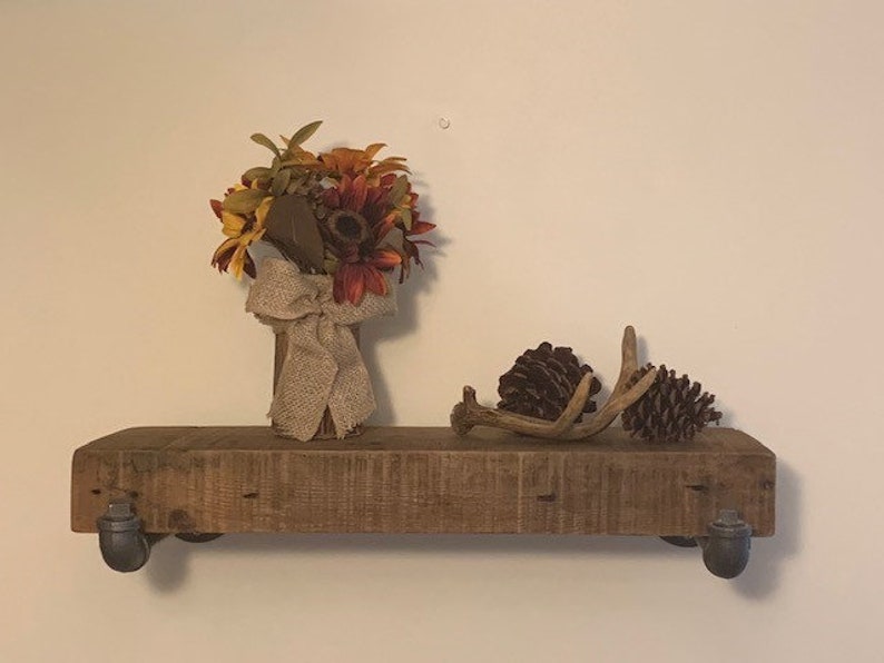 Reclaimed Farmhouse Wood Shelf Rustic Barn Beam Mantel