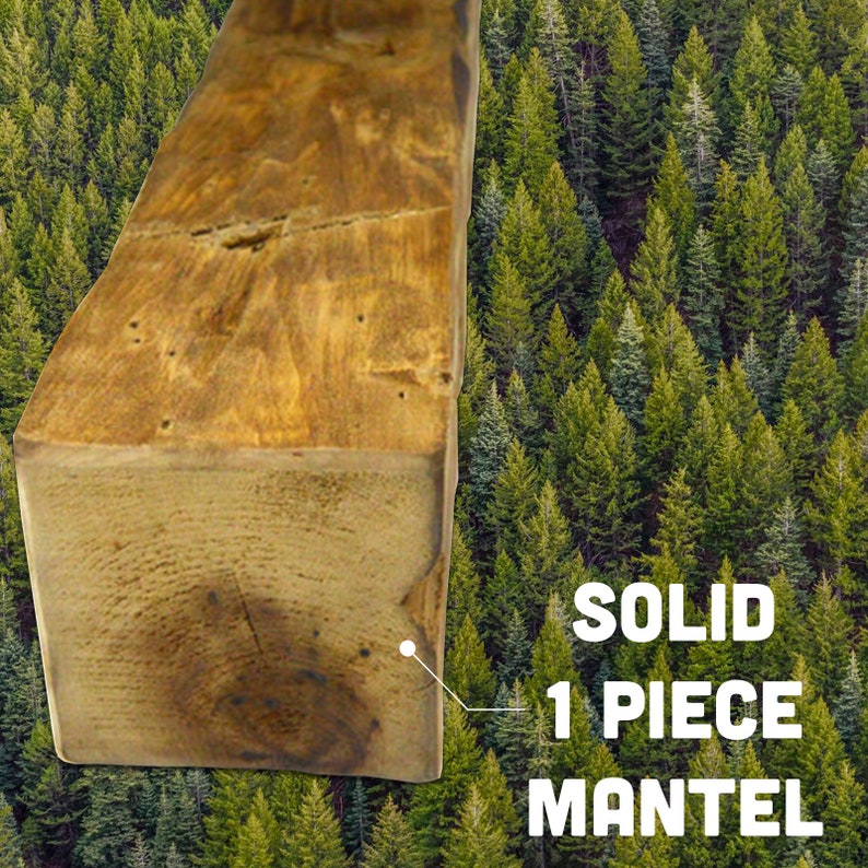 Puede incluir: Una repisa de chimenea de madera maciza hecha de una sola pieza de madera. La madera tiene un acabado natural y r&uacute;stico con nudos y patrones de veta. La repisa es perfecta para agregar un toque de calidez y car&aacute;cter a cualquier chimenea.