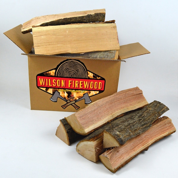 Wilson Split Firewood- Seasoned Natural Kiln Dried Fireplace, Fire Pit, Bonfire Logs- Maple, Oak, Birch, Apple, or Cherry