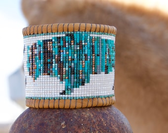 beaded buffalo cuff