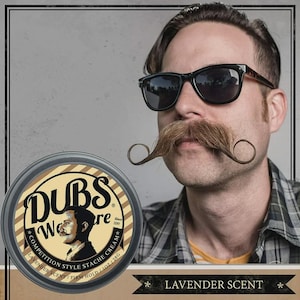 All Natural FIRM Mustache Wax Strong Hold Lavender Scent - Moustache Wax Men&#39;s Gift, Fathers Day Gift Made in USA Bestseller