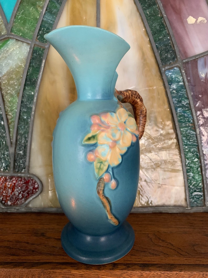 Roseville Pottery Apple Blossom Vase-rare | Etsy