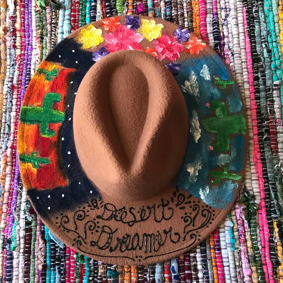 Desert Dreamer Brown Handpainted Felt 