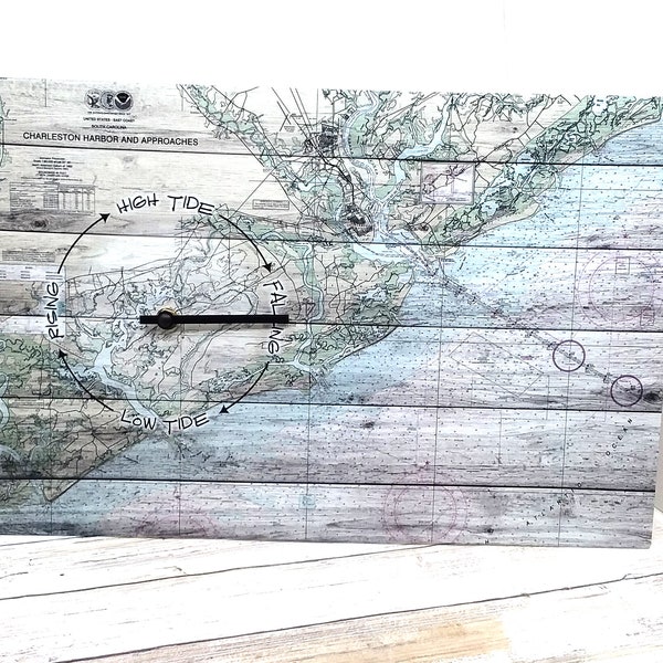 Tide Clock Oak Island Nc Etsy