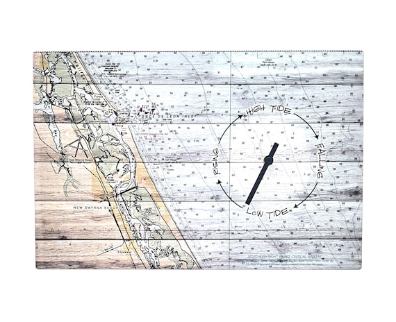 Custom Nautical Tide Clock: Personalized NOAA Chart, Coastal Decor