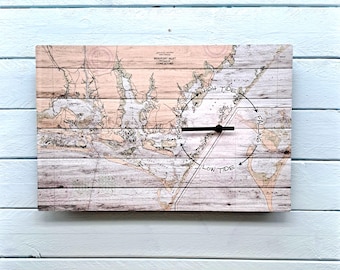 Custom Nautical Tide Clock: Personalized NOAA Chart, Coastal Decor