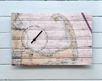 Cape Cod Tide Clock: Nautical Wall Decor, Coastal Gift