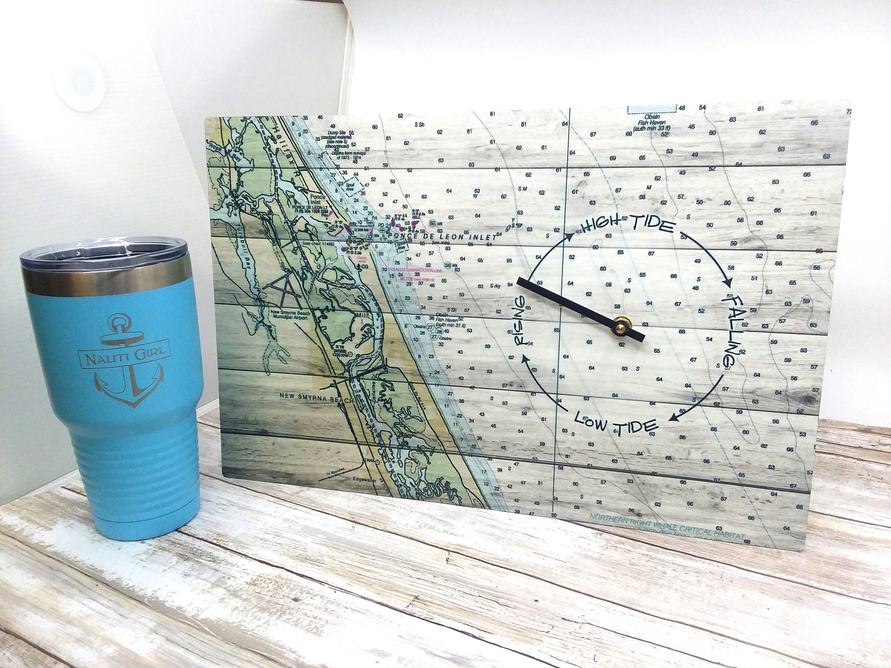 Nantucket Cape Cod Area Tide Clock Nautical Wall Clock Etsy