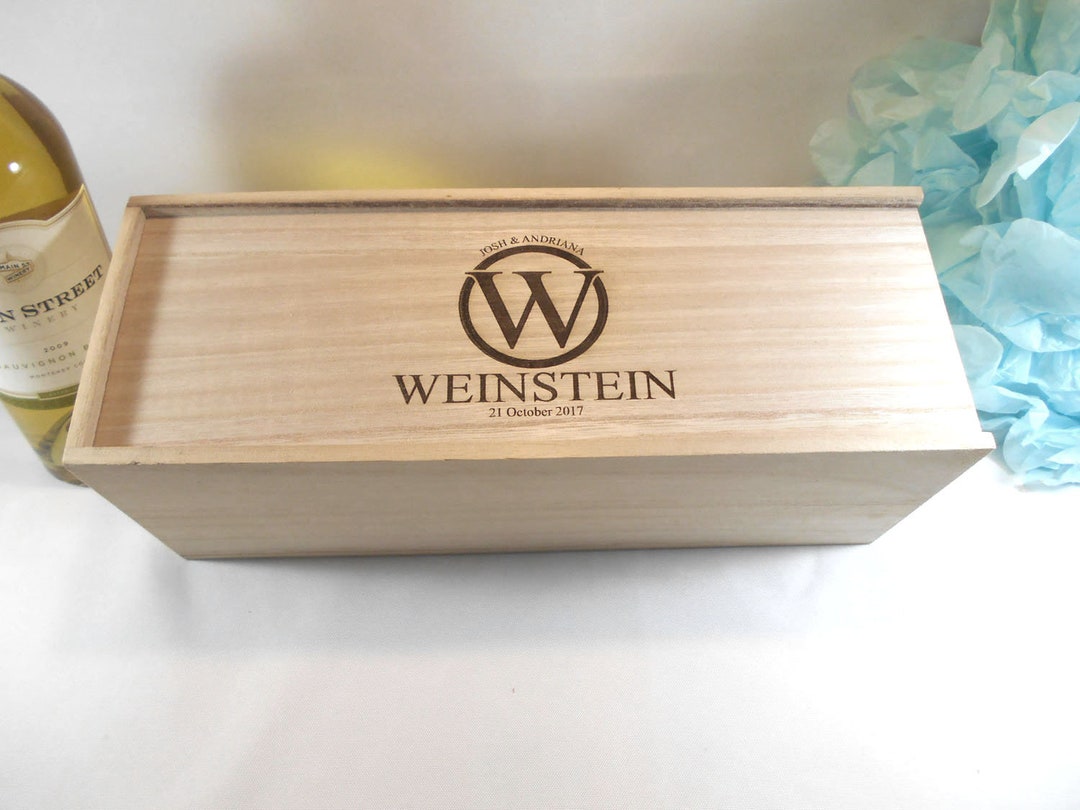 Personalized Wood Wine Box Wine Bottle Holder for Champagne Gift for ...
