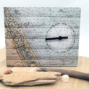 Ponce Inlet New Smyrna Beach Tide Clock: Nautical Coastal Decor