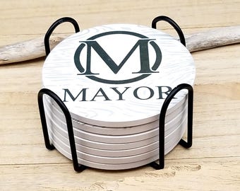Personalized Sandstone Coaster Set: Realtor Closing Gift