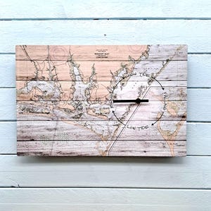 Beaufort Inlet North Carolina Tide Clock Nautical Wall Clock Nautical Decor Surfer Fisherman Boater Gift
