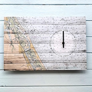 Tide Clock Custom Location Tide Clock Nautical Wall Clock Nautical Decor Coastal Gift Wall Art