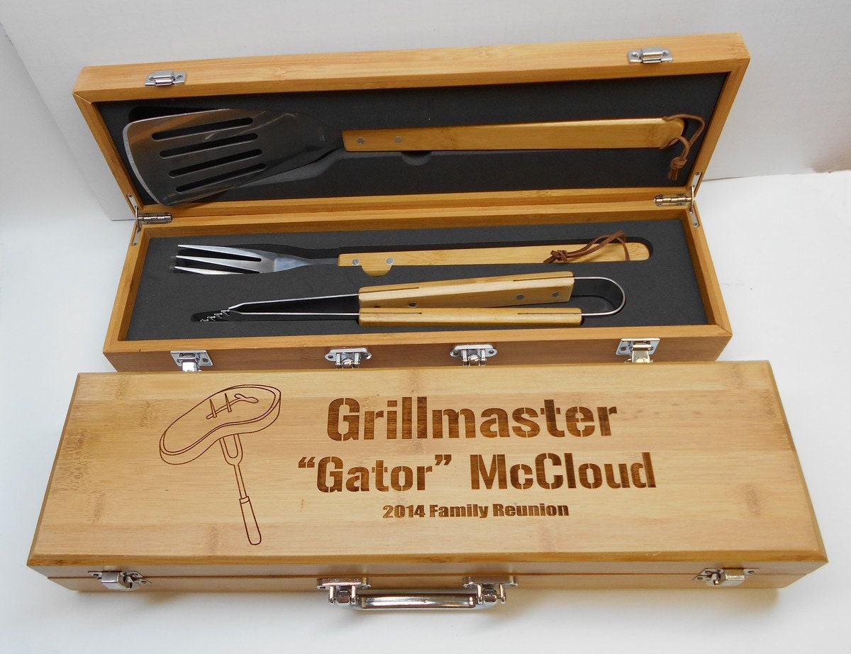Personalized Grilling Set Dad Gift BBQ Set Grillers Gift