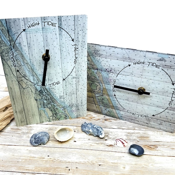 Personalized Coastal Tide Clock 8" x 5 1/2" Nautical Wall Clock Nautical Decor Coastal Gift Fisherman Surfer Sailor Gift