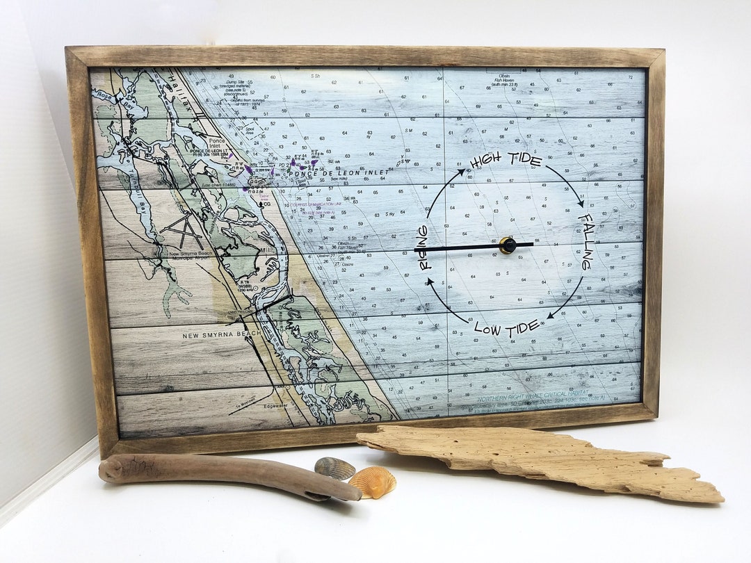Tide Clock Custom Tide Clock Nautical Wall Clock Nautical Decor Coastal