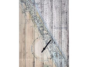 New Smyrna Beach Tide Clock: Nautical Chart Wall Decor