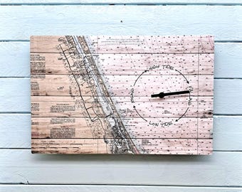 Daytona Beach Tide Clock: Nautical Decor for Surfers & Boaters