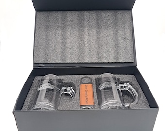 Personalized Beer Mug Gift Set – Custom Engraved Beer Glasses & Bottle Opener