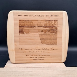 Personalized Bamboo Cutting Board: Realtor Closing Gift, Custom Engraved