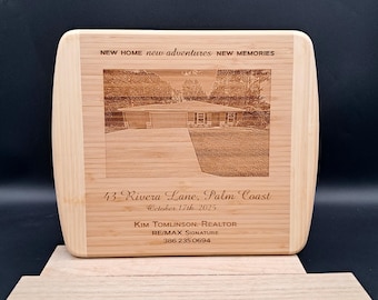 Personalized Bamboo Cutting Board: Realtor Closing Gift, Custom Engraved