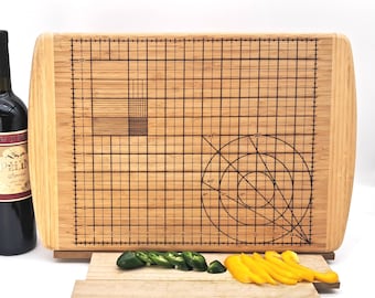 Engraved Bamboo Cutting Board: Geeky Science Art for Precise Chef