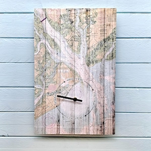Hilton Head Tide Clock: Nautical Chart Wall Decor