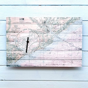 Charleston Harbor Tide Clock: Nautical Chart Wall Decor