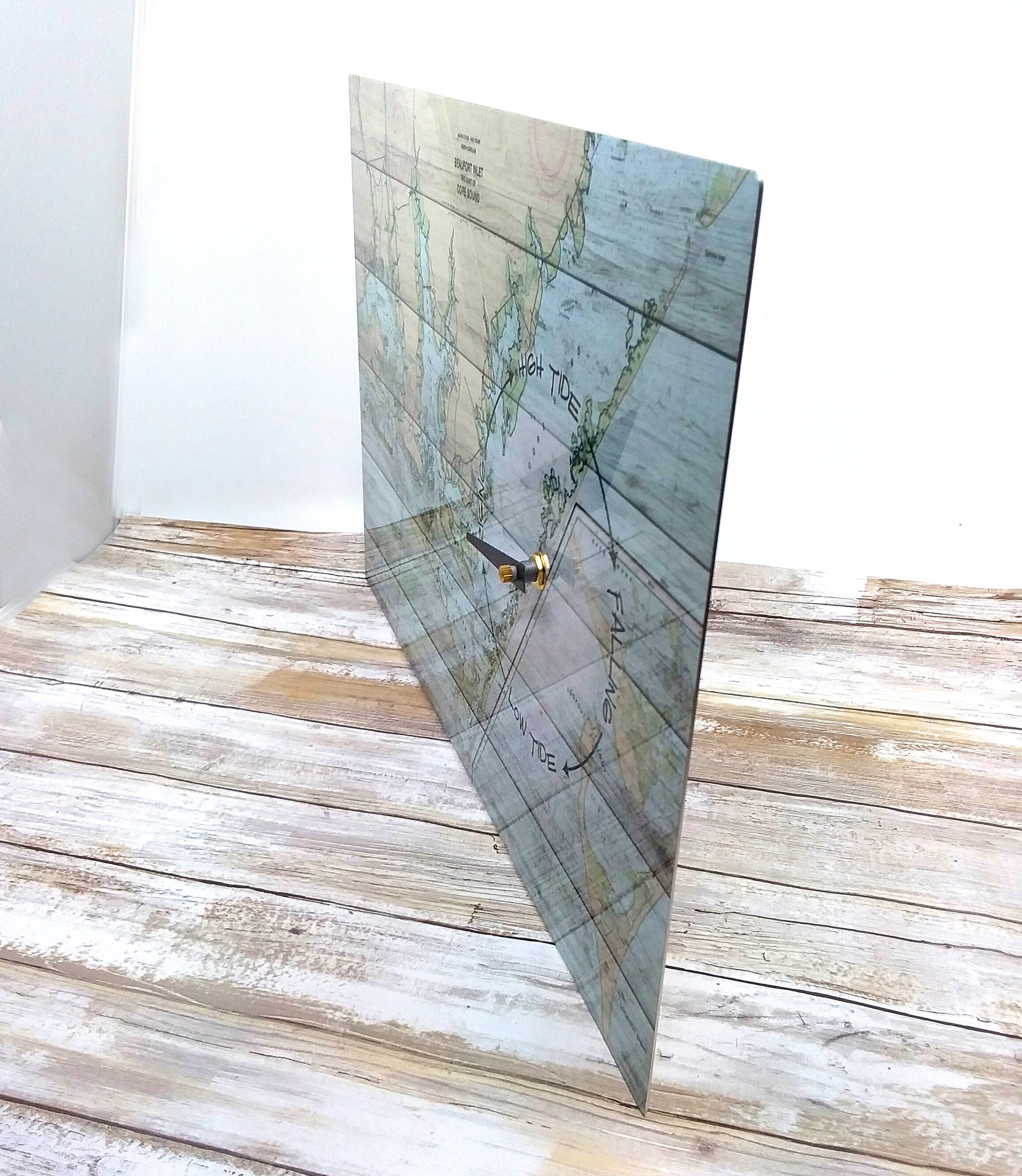 Nantucket Cape Cod Area Tide Clock Nautical Wall Clock Etsy