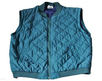 90s Forest Green Quilted Vest by Northern Reflections | Size Men's XL | Dad Fashion, Perfect Holiday Gift, Cozy Vest, Warm Vest, Winter Look