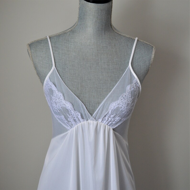 80s Sexy Nightgown Sheer Nightgown White Cream Empire Waist - Etsy Canada