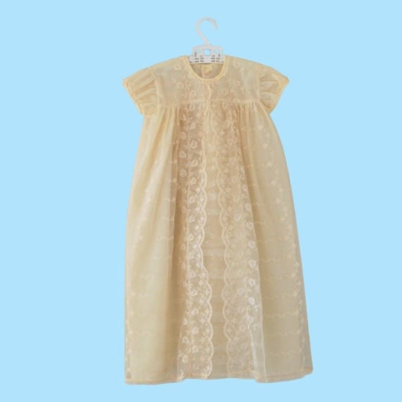 60s Cream Lace Baptismal Gown | Made in England, … - image 1