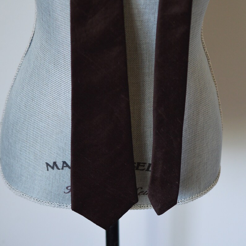 Father of the Bride Unisex Wedding Groomsman Prom Groom Vintage 70s-80s Dark Chocolate Brown Raw Silk Necktie Engagement Handsome