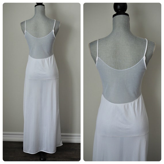 80s Sexy Nightgown Sheer Nightgown White + Cream … - image 7