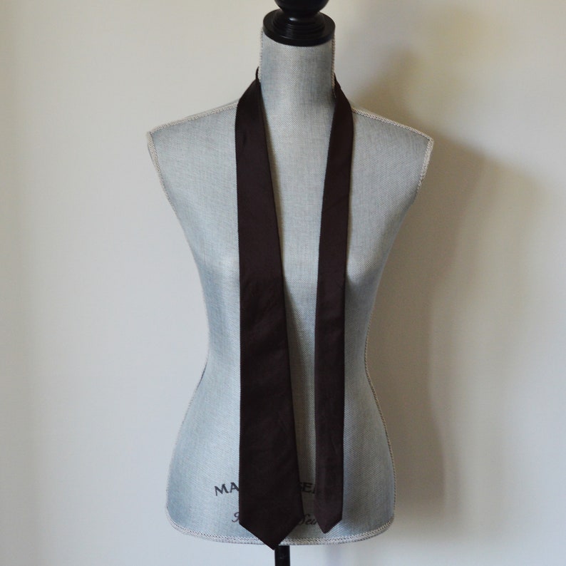 Father of the Bride Unisex Wedding Groomsman Prom Groom Vintage 70s-80s Dark Chocolate Brown Raw Silk Necktie Engagement Handsome