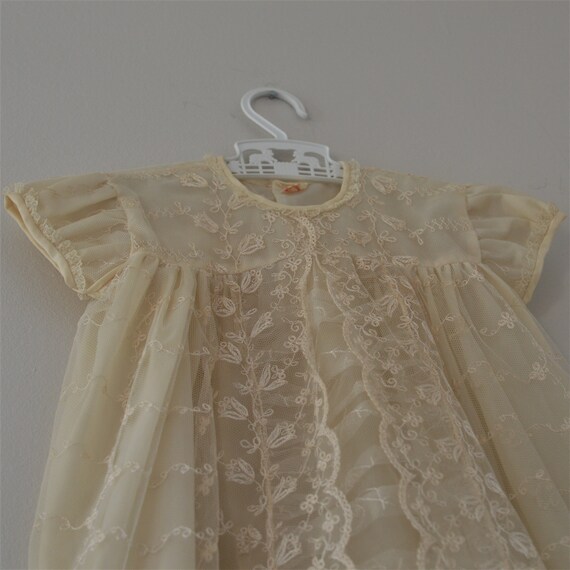 60s Cream Lace Baptismal Gown | Made in England, … - image 7