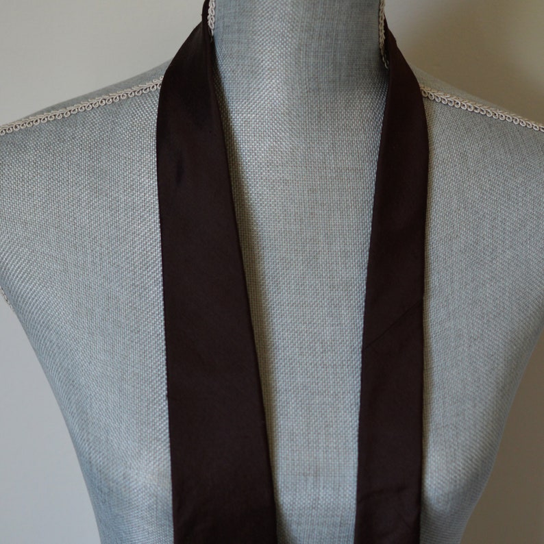 Father of the Bride Unisex Wedding Groomsman Prom Groom Vintage 70s-80s Dark Chocolate Brown Raw Silk Necktie Engagement Handsome