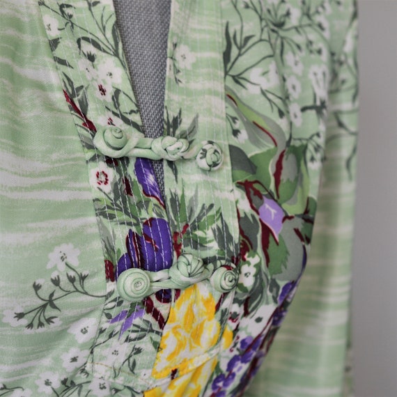 Vintage Dress 70s Sage Green Dress Gorgeous Flora… - image 6
