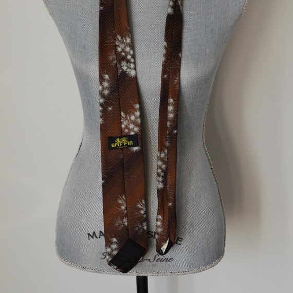 70s Brown Ombre Wide Necktie with Starburst/Dande… - image 6