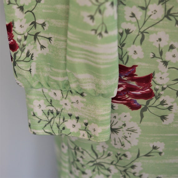 Vintage Dress 70s Sage Green Dress Gorgeous Flora… - image 5