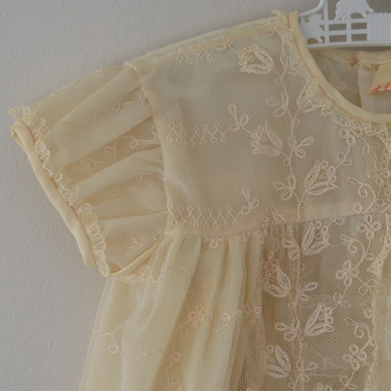 60s Cream Lace Baptismal Gown | Made in England, … - image 3