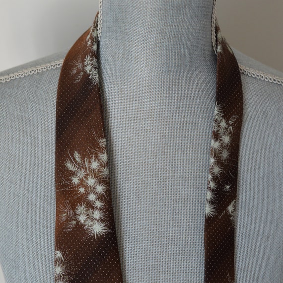 70s Brown Ombre Wide Necktie with Starburst/Dande… - image 9