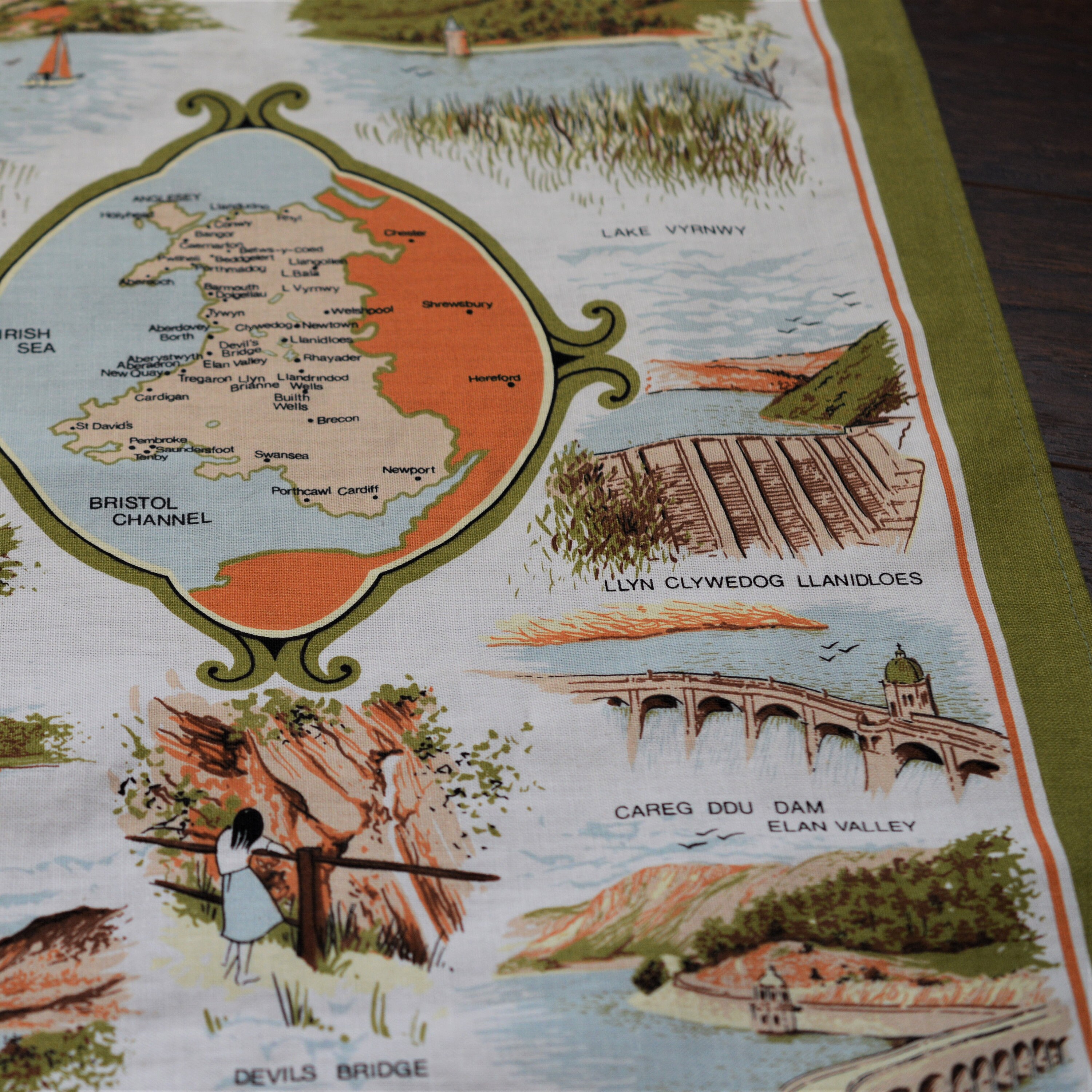 Welsh Lakeland Tea Towel Wales Linen Towel United Kingdom Made in
