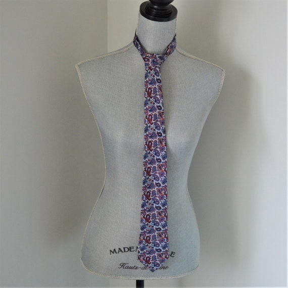 90s Silk Grey Paisley Necktie | Made in Italy | P… - image 8