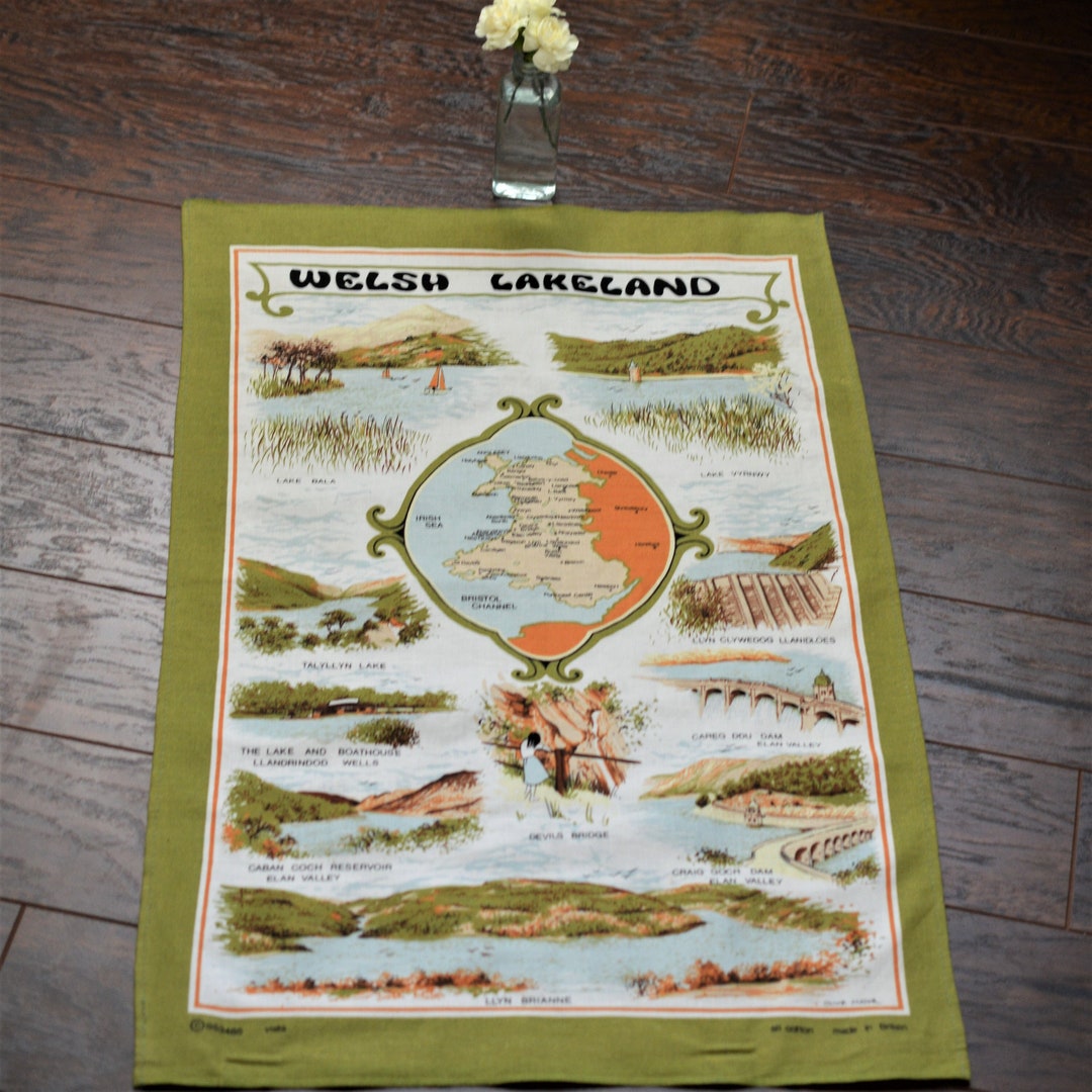 Welsh Lakeland Tea Towel Wales Linen Towel United Kingdom Made in