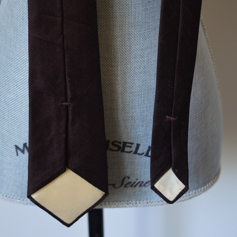 Father of the Bride Unisex Wedding Groomsman Prom Groom Vintage 70s-80s Dark Chocolate Brown Raw Silk Necktie Engagement Handsome