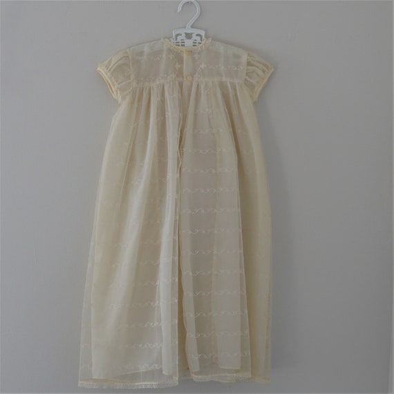 60s Cream Lace Baptismal Gown | Made in England, … - image 9